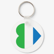 Sierra Leone Flag Heart keychains by Vexillophile Sierra Leone Flag Heart keychains