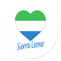 Sierra Leone Flag Heart Stickers