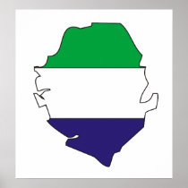 Sierra Leone Flag Map full size Posters