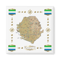 Sierra Leone Map + Flags Magnet