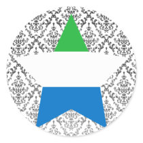 Sierra+Leone Star Round Stickers