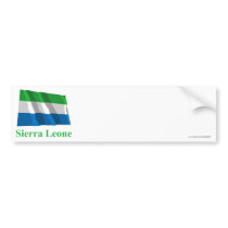 Sierra Leone Waving Flag with Name bumper stickers