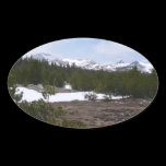 Sierra Nevada Mountains and Snow Oval Sticker