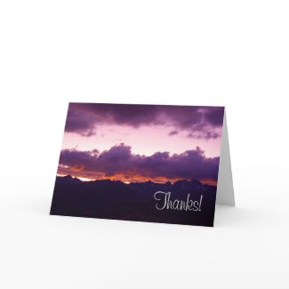 Sierra Nevada Sunset Thank You Card card