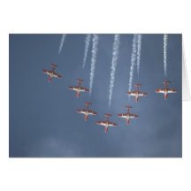 Siete Snowbirds que se zambullen, el arrastrarse d Tarjeton