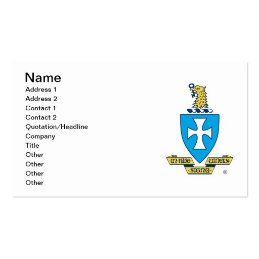 Sigma Chi Crest Logo Business Card Templates (front side)