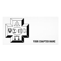 Sigma Pi Cross B+W Custom Photo Card