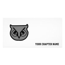 Sigma Pi Owl Gray Custom Photo Card