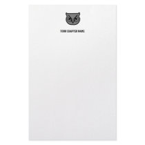 Sigma Pi Owl Gray Stationery