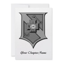 Sigma Pi Shield Grayscale Custom Announcements