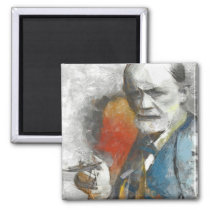 painting, unconscious, medical, freud, physicians, portrait, tempera, psychoanalysis, psychotherapy, mind, researcher, contemporaty, sigmund, medicine, Magnet with custom graphic design