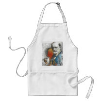 sigmund, freud, psychoanalysis, artsproject, portrait, painting, tempera, psychotherapy, existence, pencil, wall, decor, interpretation, medicine, clinical, modern, contemporaty, followers, physicians, mind, medical, researcher, unconscious, Apron with custom graphic design