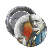 painting, unconscious, medical, freud, physicians, portrait, tempera, psychoanalysis, psychotherapy, mind, researcher, contemporaty, sigmund, medicine, Button with custom graphic design