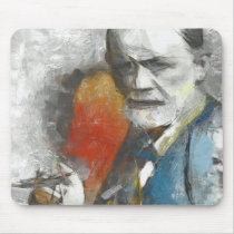 sigmund, freud, psychoanalysis, artsproject, portrait, painting, tempera, psychotherapy, existence, pencil, wall, decor, interpretation, medicine, clinical, modern, contemporaty, followers, physicians, mind, medical, researcher, unconscious, Mouse pad with custom graphic design