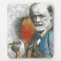 painting, unconscious, medical, freud, physicians, portrait, tempera, psychoanalysis, psychotherapy, mind, researcher, contemporaty, sigmund, medicine, Mouse pad with custom graphic design