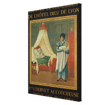 Sign advertising the services of a midwife stretched canvas prints