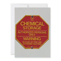 Sign board indicating Chemical storage Custom Announcement
