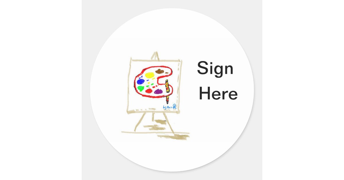 Sign Here Sticker Zazzle