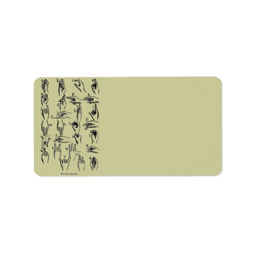 Sign Language Alphabet Address Label Zazzle