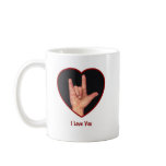 SIGN LANGUAGE I LOVE YOU HEART, HAND mugs