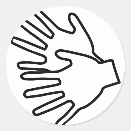 sign language icon classic round sticker | Zazzle