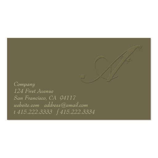 Signature A Business Cards (back side)