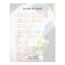 Signature Address Lined Wedding Guest Book Pages Letterhead