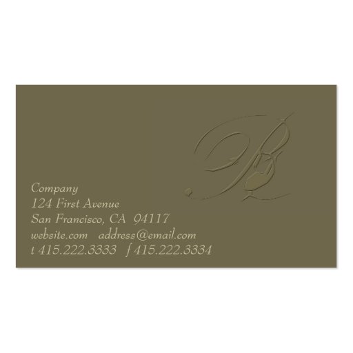 Signature B Business Cards (back side)
