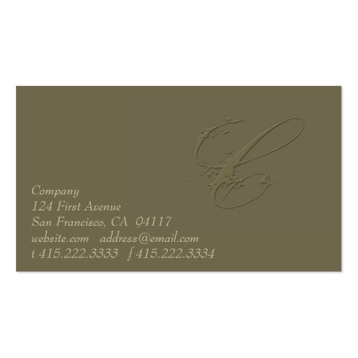 Signature C Business Card Templates (back side)