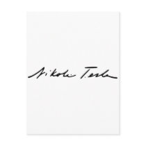 Signature of Electricity Genius Nikola Tesla Postcard