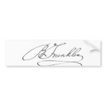 Signature of Founding Father Benjamin Franklin Bumper Stickers