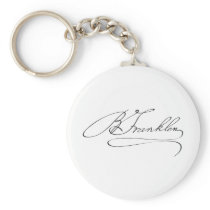 Signature of Founding Father Benjamin Franklin Key Chains