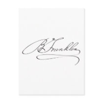 Signature of Founding Father Benjamin Franklin Post Card