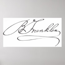 Signature of Founding Father Benjamin Franklin Posters