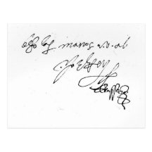 Signature of Lady Jane Grey Post Card