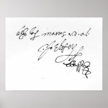 Signature of Lady Jane Grey Poster