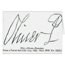 Signature of Oliver Cromwell  Lord Protector Greeting Cards
