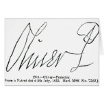 Signature of Oliver Cromwell  Lord Protector Greeting Cards
