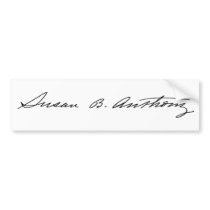 Signature of Suffragette Susan B. Anthony Bumper Stickers