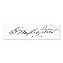 Signature of U.S. President George Washington Bumper Sticker