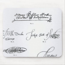 Signatures of 16th and 17th century mouse pads