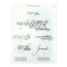 Signatures of Mary Queen of Scots Post Card