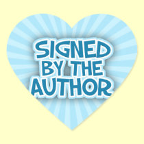 Signed By The Author Blue Stickers stickers