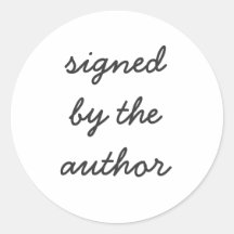 signed by the author round sticker