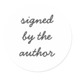 signed by the author round sticker