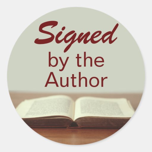 Signed by the Author Stickers Open Book on Table Zazzle