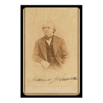 Signed Card of Future President Johnson 1860 posters
