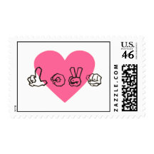 Signing Love Postage Stamps