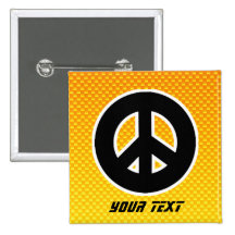 Signo de la paz amarillo-naranja pins
