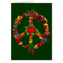 Signo de la paz del Veggie Tarjetón